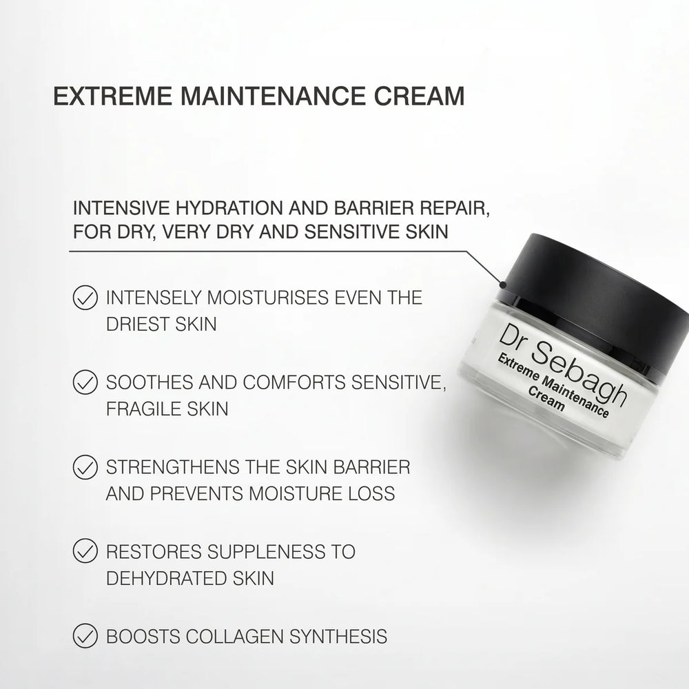 Dr Sebagh Extreme Maintenance Cream – key benefits infographic